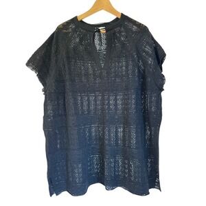 MNG Black Lace Cover‎ Up Top Tunic Dress Festival Beach Summer - XS/S